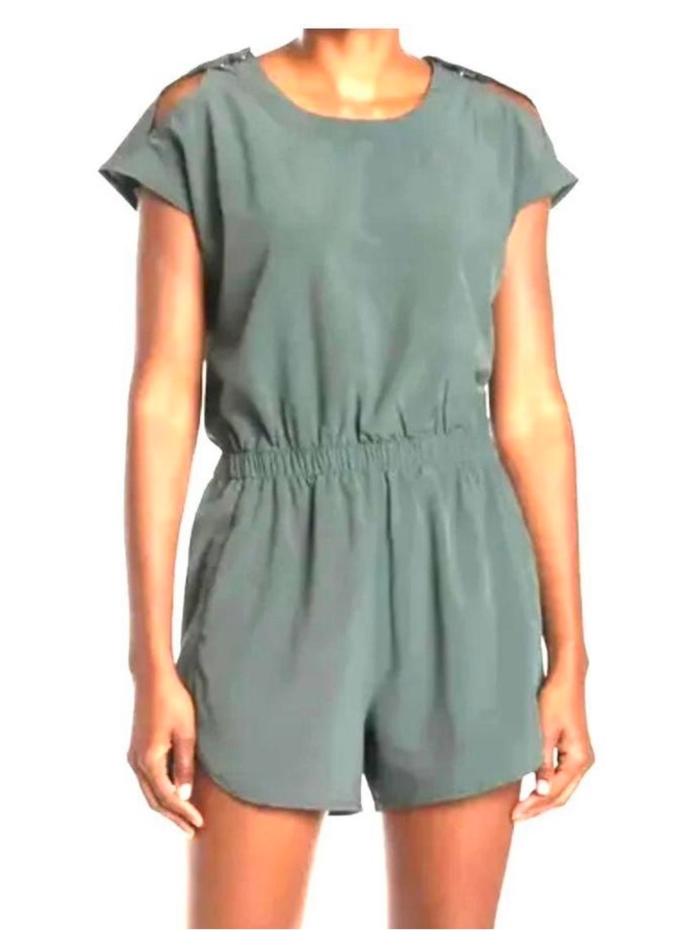 Zella Olive Green Short Sleeve Romper - Picture 6 of 7